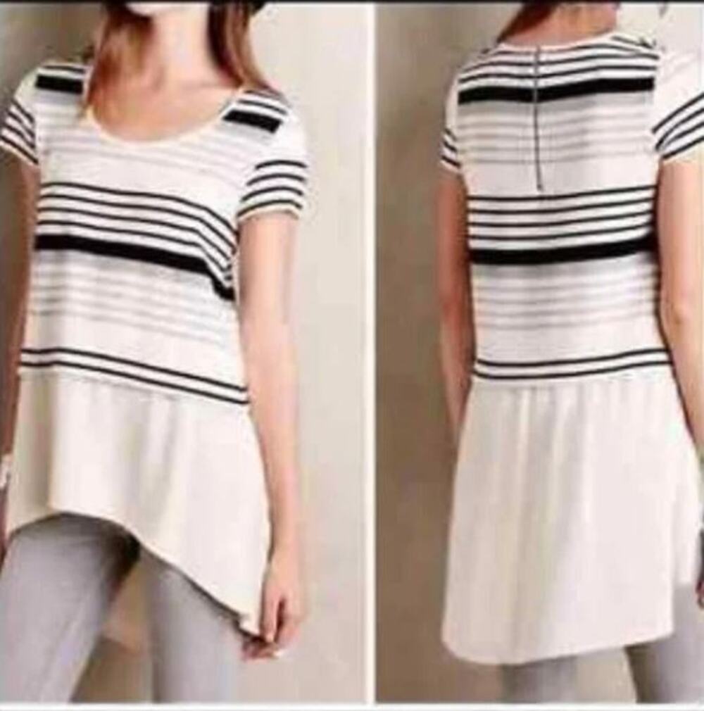Anthropologie Deletta Top Gradient Stripe Hi Low Tunic